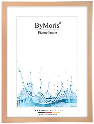 ByMoris Bilderrahmen nach Maß 11 x 17 cm in Buche mit Antireflex-Acrylglas, Poster Puzzle Portrait Foto Holz Rahmen von ByMoris