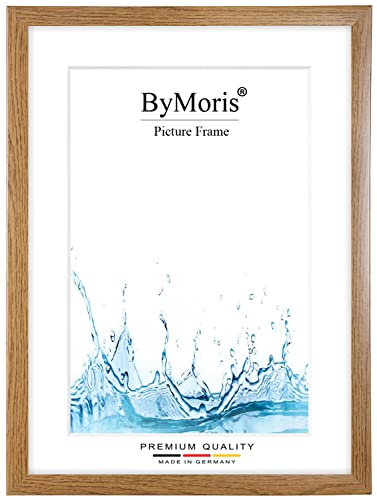 ByMoris Bilderrahmen nach Maß 25 x 35 cm in Eiche Rustikal mit Antireflex-Acrylglas, Poster Puzzle Portrait Foto Holz Rahmen von ByMoris