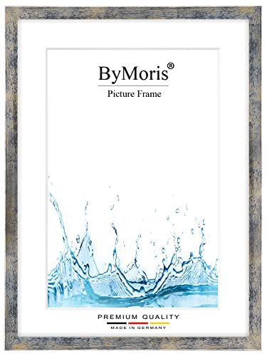 ByMoris Bilderrahmen nach Maß 26 x 36 cm in Blau Silber Gold mit Antireflex-Acrylglas, Poster Puzzle Portrait Foto Holz Rahmen ByMoris Bilderrahmen nach Maß 26 x 36 cm in Blau Silber Gold mit Antireflex-Acrylglas, Poster Puzzle Portrait Foto Holz Rahmen von ByMoris
