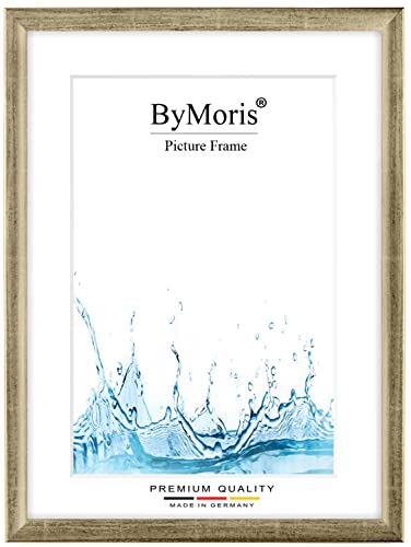 ByMoris Bilderrahmen nach Maß 30 x 85 cm in Silber Leaf mit Antireflex-Acrylglas, Poster Puzzle Portrait Foto Holz Rahmen von ByMoris