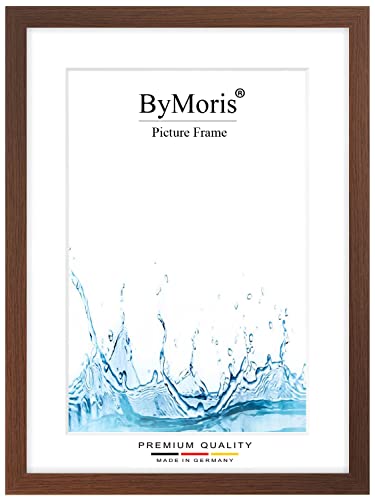 ByMoris Bilderrahmen nach Maß 42 x 59.4 cm DIN A2 in Wenge mit Antireflex-Acrylglas, Poster Puzzle Portrait Foto Holz Rahmen von ByMoris