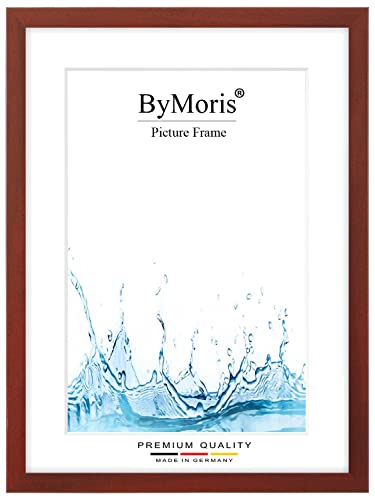 ByMoris Bilderrahmen nach Maß 50 x 70 cm in Rot gewischt mit Antireflex-Acrylglas, Poster Puzzle Portrait Foto Holz Rahmen von ByMoris