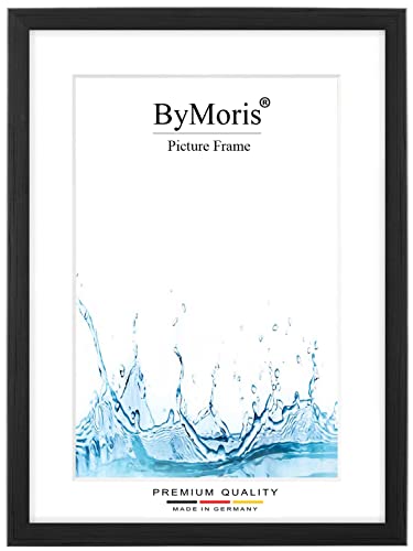 ByMoris Bilderrahmen nach Maß 68.8 x 96.6 cm in Kiefer Schwarz mit Antireflex-Acrylglas, Poster Puzzle Portrait Foto Holz Rahmen von ByMoris