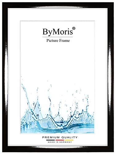 ByMoris Bilderrahmen nach Maß 70 x 100 cm in Schwarz Hochglanz mit Antireflex-Acrylglas, Poster Puzzle Portrait Foto Holz Rahmen von ByMoris