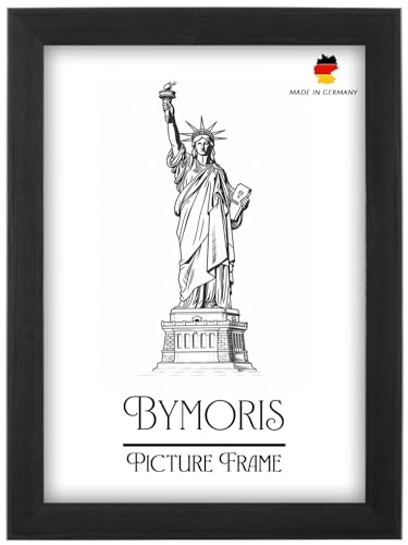 ByMoris Kiefer-Schwarz Holz Bilderrahmen 33 x 45 cm Bildmaß | Größen wählbar | Posterrahmen, Fotorahmen, Puzzle Rahmen, Maßanfertigung | Für Fotos, Collagen von ByMoris