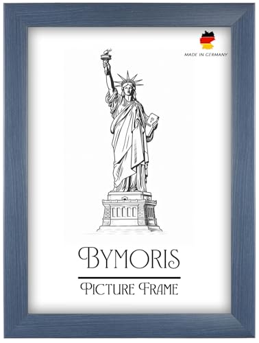 ByMoris Schieferblau Holz Bilderrahmen 13 x 19 cm Bildmaß | Größen wählbar | Posterrahmen, Fotorahmen, Puzzle Rahmen, Maßanfertigung | Für Fotos, Collagen von ByMoris