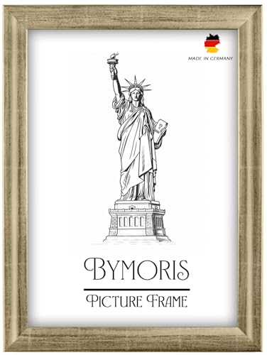 ByMoris Silber-Leaf Holz Bilderrahmen 18 x 25 cm Bildmaß | Größen wählbar | Posterrahmen, Fotorahmen, Puzzle Rahmen, Maßanfertigung | Für Fotos, Collagen von ByMoris