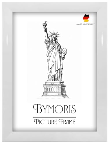 ByMoris Weiß-Hochglanz Holz Bilderrahmen 70 x 140 cm Bildmaß | Größen wählbar | Posterrahmen, Fotorahmen, Puzzle Rahmen, Maßanfertigung | Für Fotos, Collagen von ByMoris
