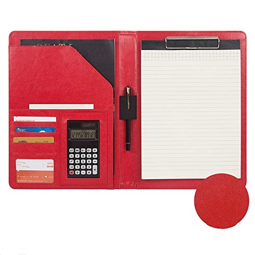 ByNGSDCC Portfolio-Ordner Konferenzmappe, A4, Geschäftsmappe, Kombinationsringbuch, PU-Leder, professioneller Reißverschlussordner, Interview-Geschäftstaschen for die Büroarbeit(Red) von ByNGSDCC