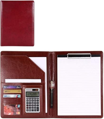 ByNGSDCC Portfolio-Ordner Konferenzmappe, A4, Klemmbrett, Organizer for Lebensläufe/Besprechungen/Rechtsdokumente, Taschen for die Büroarbeit(Wine Red) von ByNGSDCC