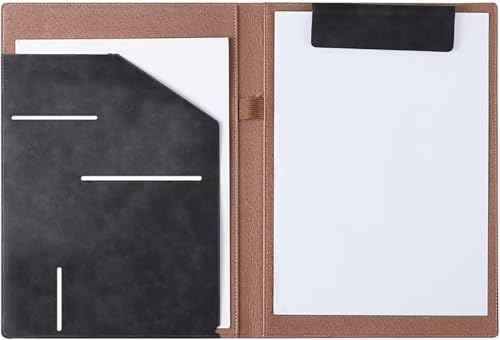 ByNGSDCC Portfolio-Ordner Konferenzmappe A4, A4-Ordner, Büro, Business, Lederclip, Vertragsunterzeichnungsbuch for die Büroarbeit(Black) von ByNGSDCC