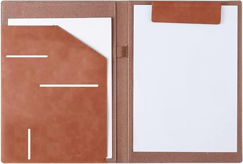 ByNGSDCC Portfolio-Ordner Konferenzmappe A4, A4-Ordner, Büro, Business, Lederclip, Vertragsunterzeichnungsbuch for die Büroarbeit(Brown) von ByNGSDCC