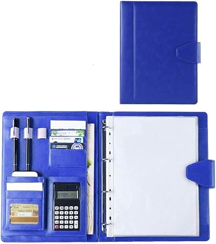 ByNGSDCC Portfolio-Ordner Konferenzmappe A4, PU-Ledermappe A4, Multifunktionsordner, speziell for professionelle Meetings und Interviews, Taschen for die Büroarbeit(Blue) von ByNGSDCC