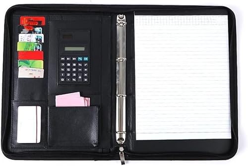 ByNGSDCC Portfolio-Ordner Portfolio-Organizer, A4, Konferenzordner mit Reißverschluss, Business-Dokumententasche, Business-Portfolio mit Reißverschluss(Black) von ByNGSDCC