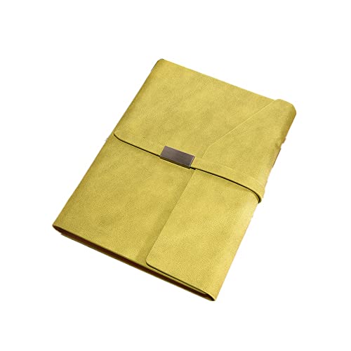ByNGSDCC Portfolio-Ordner Portfolio-Organizer, tragbarer Klemmbrett-Ordner, Konferenzordner, PU-Kunstleder, Business-Padfolio, Business-Portfolio mit Reißverschluss(Yellow) von ByNGSDCC