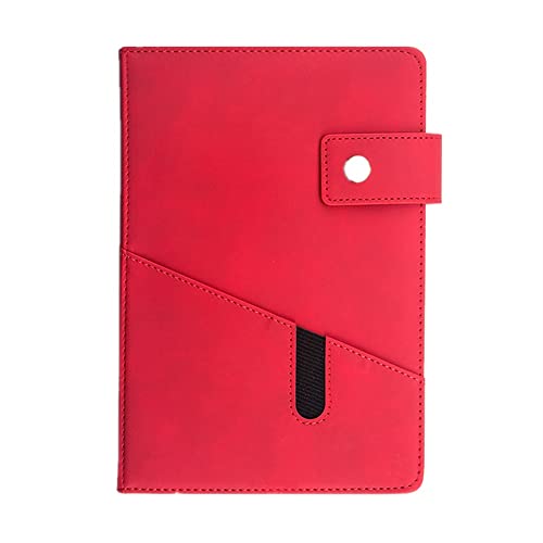 ByNGSDCC Portfolio-Ordner Portfolio Organizer Tragbare A5 Konferenz Ordner Leder Business Padfolio Business Reißverschluss Portfolio(Red) von ByNGSDCC
