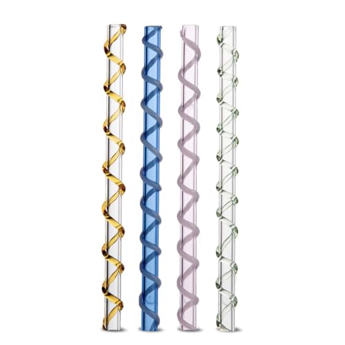 ByON Celebrate Strohhalme – 4er-Set – Wiederverwendbare Glasstrohhalme in vier Farben – Mit dekorativem Muster – Spülmaschinengeeignet – 15 cm lang, 5263908014 ByON Celebrate Strohhalme – 4er-Set – Wiederverwendbare Glasstrohhalme in vier Farben – Mit dekorativem Muster – Spülmaschinengeeignet – 15 cm lang, 5263908014 von ByON