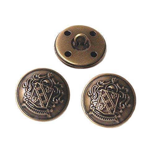 YaHoGa 10 Stück 25mm Bronzefarbene Kunststoff Knöpfe Metallknöpfe für anzüge jacken mäntel uniform (Bronzefarbene) von YaHoGa