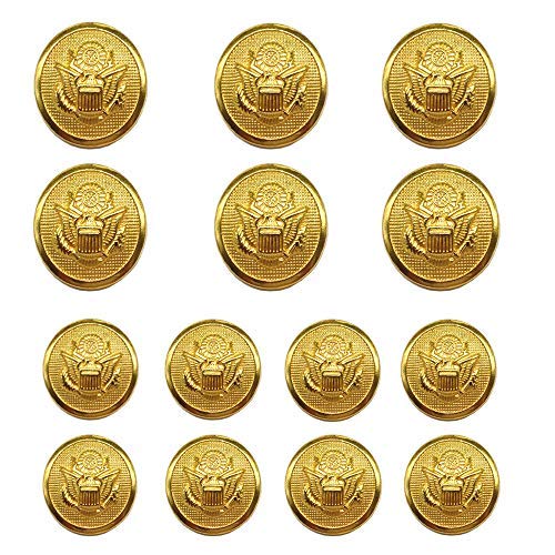 ByaHoGa 14 Stück goldfarbenen Kunststoff Knöpfe 20mm 15mm Metallknöpfe für anzüge jacken mäntel uniform (MB20110) von ByaHoGa