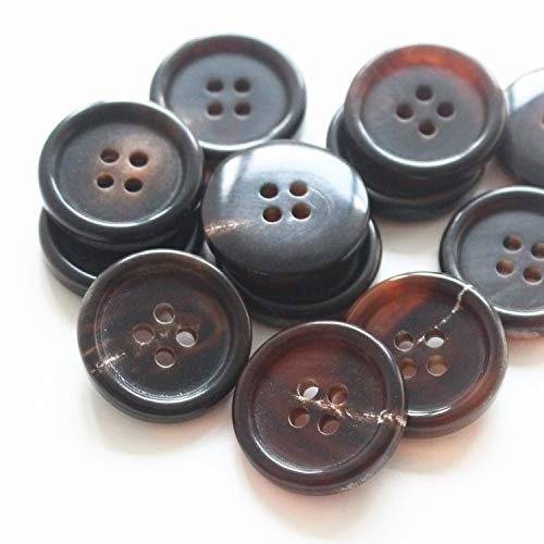 YaHoGa 22 Stück Knöpfe ECHT HORN 20mm 15mm Knöpfe für anzüge jacken mäntel uniform (Braune) von YaHoGa