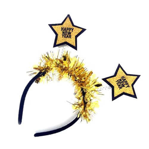 Bydezcon Haarreifen 2024 Neujahr Party Stirnband Golden Silber Haarreifen für festliche Foto Requisiten Kopfbedeckung Haarschmuck Einzigartiges und modisches Stirnband von Bydezcon