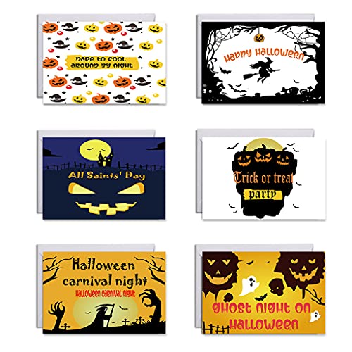Halloween-Grußkarten mit Umschlägen, Aufklebern, Happy Halloween, Kürbis-Designs, Postkarten, Partyzubehör, Happy Halloween-Karten von Bydezcon
