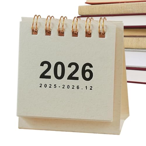 2026 Mini -Schreibtischkalender, Desktop -Kalenderplaner, jährlicher Zeitplan Notizblock, reibungsloses Schreibenpapier, kompaktes stilvolles Layout, 6,5x7x3 cm, für die Zeitplanung von Byeaon