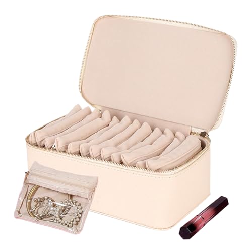 Byeaon F-Amiliarn Reise-Schmuckschatulle mit kleinen Beuteln, tragbare Schmuck-Organizer-Box aus PU-Leder, Halsketten-Aufbewahrungstasche, stoßfestes Design, stilvolles Design, 21,5 x 11,5 x 8,5 cm Byeaon F-Amiliarn Reise-Schmuckschatulle mit kleinen Beuteln, tragbare Schmuck-Organizer-Box aus PU-Leder, Halsketten-Aufbewahrungstasche, stoßfestes Design, stilvolles Design, 21,5 x 11,5 x 8,5 cm von Byeaon