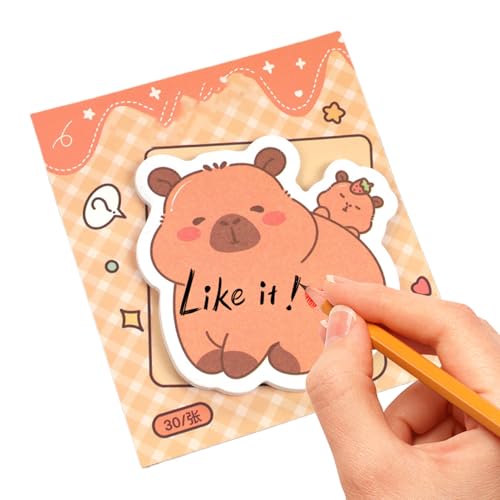 Nette Capybara Sticky Notes, Ästhetic Animal Memo Pad, dekorative Schreibblätter, kreatives Schreibtischzubehör, lustige Feiern Briefpapier, 7,6x8,5 cm, für die Schule von Byeaon