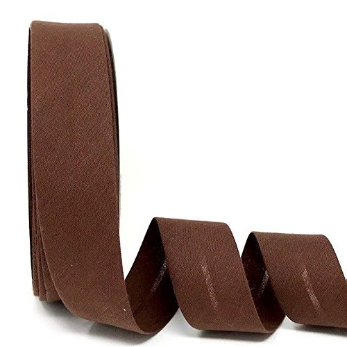 Byetsa Schrägband aus Baumwollmischgewebe, 30 mm, Schokoladenbraun auf einer 25-m-Rolle von Byetsa