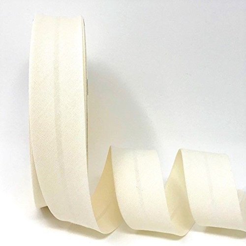 byetsa Elfenbein 30 mm Polycotton Schrägband auf einer 25 m Rolle von Byetsa