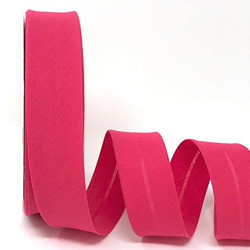 Byetsa Schrägband aus Baumwollmischgewebe, Flamingo-Muster, 30 mm, auf einer 25-m-Rolle von Byetsa