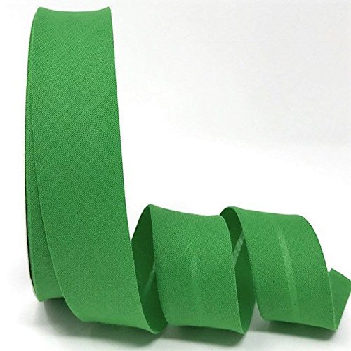 Byetsa Shamrock Grün 30 mm Polycotton Schrägband auf einer 25 m Rolle von Byetsa