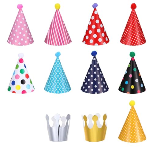 Partyhüte Geburtstag Set,11 PCS Partyhüte Kindergeburtstag Bunte Partyhüte Party Kegel Hüte Geburtstagskrone Papier Party Hüte Erwachsene Geburtstag Party Dekoration Partyhüte Geburtstag Set,11 PCS Partyhüte Kindergeburtstag Bunte Partyhüte Party Kegel Hüte Geburtstagskrone Papier Party Hüte Erwachsene Geburtstag Party Dekoration von Byezhou