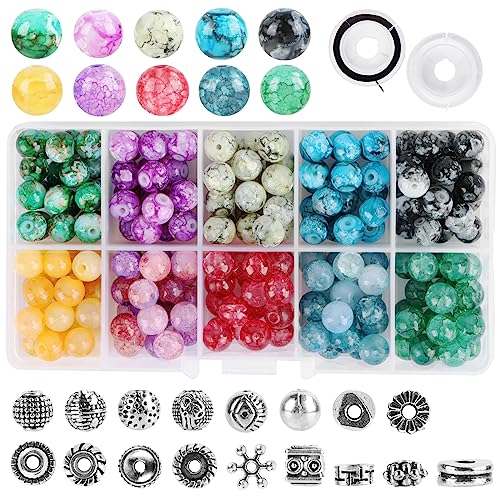 200 Stück Crackle Glasperlen ⌀ 8mm rund Perlen für Armbänder Halsketten Schmuck Basteln Auffädeln,Perlen zum Auffädeln Erwachsene, Edelsteinperlen Schmuckherstellung und DIY Handwerk Dekor 200 Stück Crackle Glasperlen ⌀ 8mm rund Perlen für Armbänder Halsketten Schmuck Basteln Auffädeln,Perlen zum Auffädeln Erwachsene, Edelsteinperlen Schmuckherstellung und DIY Handwerk Dekor von Byffoer