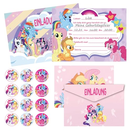Byhsoep 12 Einladungskarten Kindergeburtstag Pony Deutsch mit 12 Umschlag, 12 Runder Aufkleber, Einladungskarten für Einladungen zum Geburtstag Mädchen Kindergeburtstag Byhsoep 12 Einladungskarten Kindergeburtstag Pony Deutsch mit 12 Umschlag, 12 Runder Aufkleber, Einladungskarten für Einladungen zum Geburtstag Mädchen Kindergeburtstag von Byhsoep
