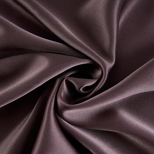100% Reine Maulbeerseide Stoffmeterware 1m 19 Momme Charmeuse Stain Silk 114cm Breite - Premium Luxusstoff für Brautkleider, Bettwäsche & Krawatten（Grauviolett） von Byitre