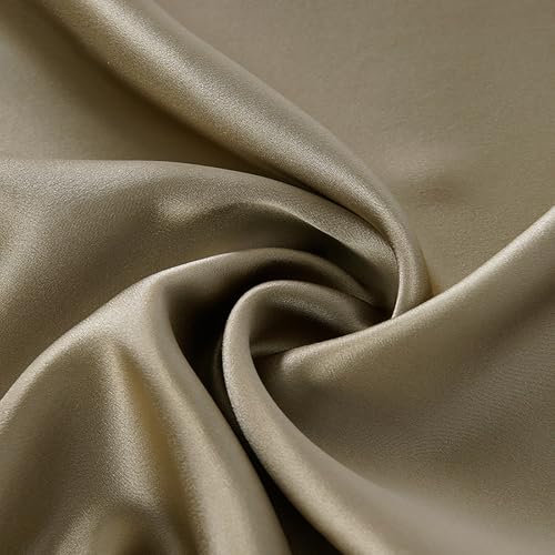 100% Reine Maulbeerseide Stoffmeterware 2m 19 Momme Charmeuse Stain Silk 114cm Breite - Premium Luxusstoff für Brautkleider, Bettwäsche & Krawatten（Aprikose） von Byitre