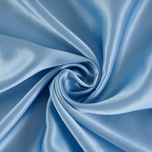 100% Reine Maulbeerseide Stoffmeterware 2m 19 Momme Charmeuse Stain Silk 114cm Breite - Premium Luxusstoff für Brautkleider, Bettwäsche & Krawatten（Graublau） von Byitre