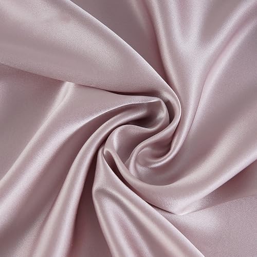 100% Reine Maulbeerseide Stoffmeterware 2m 19 Momme Charmeuse Stain Silk 114cm Breite - Premium Luxusstoff für Brautkleider, Bettwäsche & Krawatten（Graurosa） von Byitre