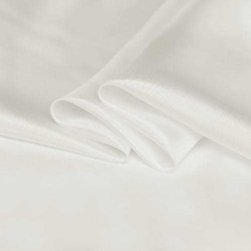 Byitre 8 Momme 100% Reine Maulbeerseide Habotai Stoff - 2 Meters Stoff für Hochzeitskleider, Sommerkleider, Futterstoffe & DIY (Weiß) von Byitre
