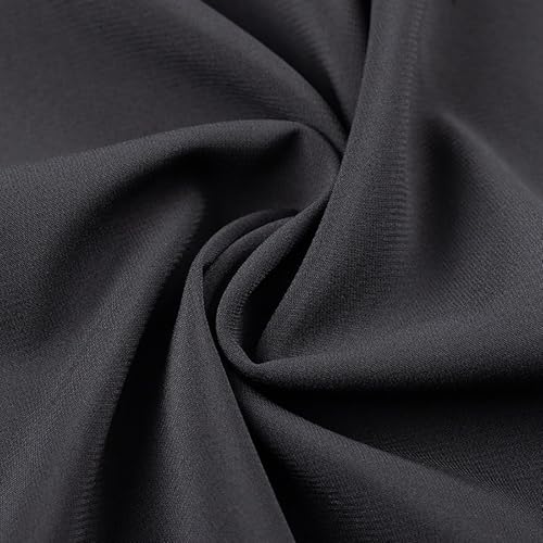 Byitre Stretch-Chiffon-Stoff, 1 Meter – 150 cm breit, 97% Polyester, 3% Elasthan, weiches und atmungsaktives Material für Kleider, Hemden, DIY-Bastelarbeiten sowie Modeaccessoires (Schwarz) von Byitre