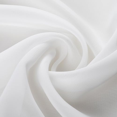 Byitre Stretch-Chiffon-Stoff, 1 Meter – 150 cm breit, 97% Polyester, 3% Elasthan, weiches und atmungsaktives Material für Kleider, Hemden, DIY-Bastelarbeiten sowie Modeaccessoires (Weiß) von Byitre