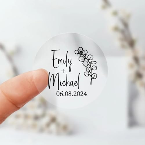 Runde transparente Aufkleber für Hochzeit, Party, Gastgeschenk, Einladungen, Dankeskarte, Umschlag, Aufkleber für Gläser, Tassen, Flaschen, personalisierte Aufkleber für Gastgeschenke, 100 Stück (4 Runde transparente Aufkleber für Hochzeit, Party, Gastgeschenk, Einladungen, Dankeskarte, Umschlag, Aufkleber für Gläser, Tassen, Flaschen, personalisierte Aufkleber für Gastgeschenke, 100 Stück (4 von Bykiyevm