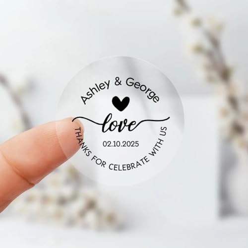 Runde transparente Aufkleber für Hochzeit, Party, Gastgeschenk, Einladungen, Dankeskarte, Umschlag, Aufkleber für Gläser, Tassen, Flaschen, personalisierte Aufkleber für Gastgeschenke, 4 cm, 100 Stück Runde transparente Aufkleber für Hochzeit, Party, Gastgeschenk, Einladungen, Dankeskarte, Umschlag, Aufkleber für Gläser, Tassen, Flaschen, personalisierte Aufkleber für Gastgeschenke, 4 cm, 100 Stück von Bykiyevm