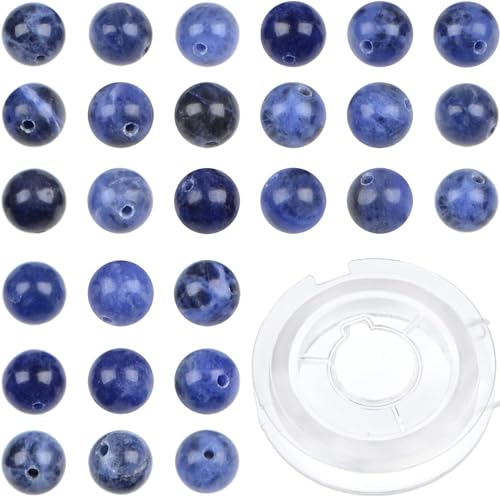 Bymitel 210 Stück natürliche Kristallperlen, Edelstein, runde Energieheilung, lose Perlen mit Stretch-Kordel für die Schmuckherstellung, Armbänder, Fußkettchen (blauer Sodalith, 6 mm, 210 Stück) Bymitel 210 Stück natürliche Kristallperlen, Edelstein, runde Energieheilung, lose Perlen mit Stretch-Kordel für die Schmuckherstellung, Armbänder, Fußkettchen (blauer Sodalith, 6 mm, 210 Stück) von Bymitel