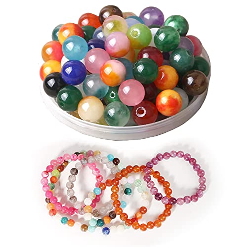 Bymivofun 100 Stück Runde Halbedelsteinperlen, 8 mm natürliche Edelsteinperlen, für DIY-Schmuckhandwerksdekorationen Bymivofun 100 Stück Runde Halbedelsteinperlen, 8 mm natürliche Edelsteinperlen, für DIY-Schmuckhandwerksdekorationen von Bymivofun