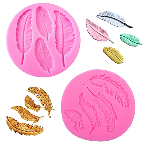 Bymivofun 2 Stück Feder Fondant formen, Feder Form Silikon Backform, für Seife, Kuchendekoration, Kekse, Schokolade, Süßigkeiten, Polymerton, Fudge, Dessertdekoration Bymivofun 2 Stück Feder Fondant formen, Feder Form Silikon Backform, für Seife, Kuchendekoration, Kekse, Schokolade, Süßigkeiten, Polymerton, Fudge, Dessertdekoration von Bymivofun