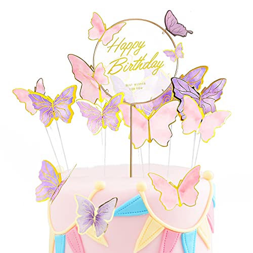 Bymivofun 21 Stück Schmetterlinge Kuchendekoration, alles Gute zum Geburtstag Schmetterling Kuchendekoration, für Mädchen Säuglingsmädchen Geburtstagsfeier Valentinstag Bymivofun 21 Stück Schmetterlinge Kuchendekoration, alles Gute zum Geburtstag Schmetterling Kuchendekoration, für Mädchen Säuglingsmädchen Geburtstagsfeier Valentinstag von Bymivofun