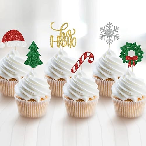 Bymivofun 24 Pcs Weihnachts kuchen Topper, Weihnachts Cupcake Topper, für Weihnachtskuchen Dekorationen Weihnachtsfeiertagsbedarf Bymivofun 24 Pcs Weihnachts kuchen Topper, Weihnachts Cupcake Topper, für Weihnachtskuchen Dekorationen Weihnachtsfeiertagsbedarf von Bymivofun